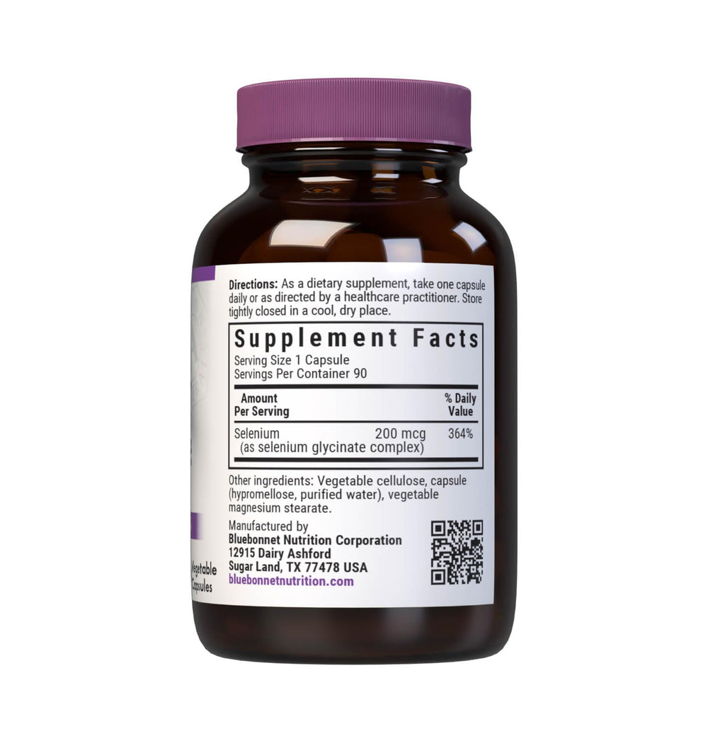Close-up of Bluebonnet Selenium Glycinate 90 vegetable capsules