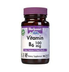 BlueBonnet Vitamin B6 100 mg vegetable capsules bottle label