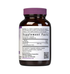 Close-up of Bluebonnet Vitamin B6 200 mg capsules