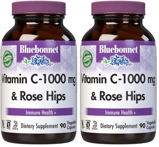 BlueBonnet Nutrition Vitamin C-1000 mg + Rose Hips bottle front view