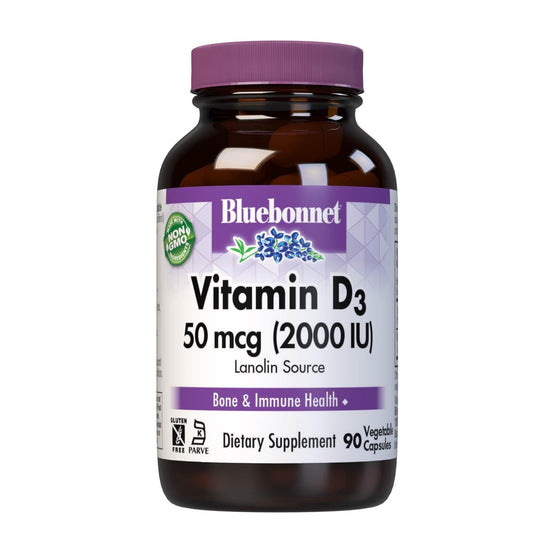 BlueBonnet Vitamin D3 2000 IU Vegetable Capsules bottle - 90 count