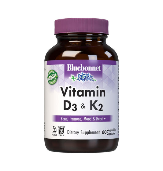 Bluebonnet Nutrition Vitamin D3 & K2 bottle label
