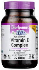 BlueBonnet Vitamin E Complex liquid capsule bottle label