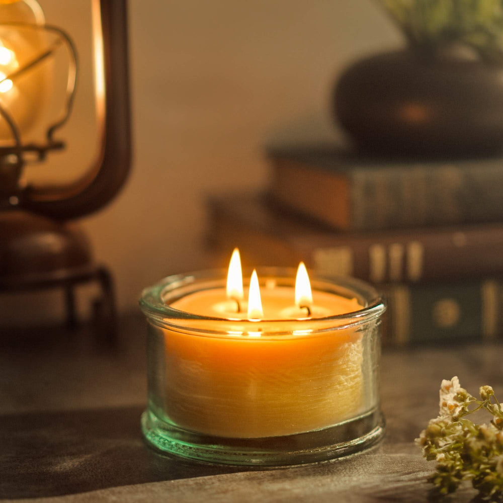 Colorado-made handmade beeswax candle by Bluecorn