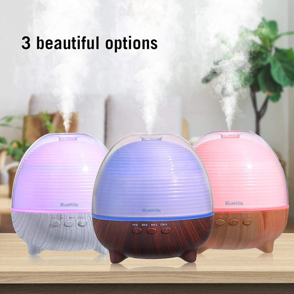 BlueHills diffuser in a bedroom setup for gentle evenings