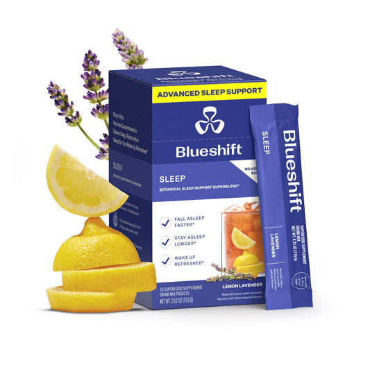 Front view of Blueshift Sleep Aid Lemon Lavender 10-stick box