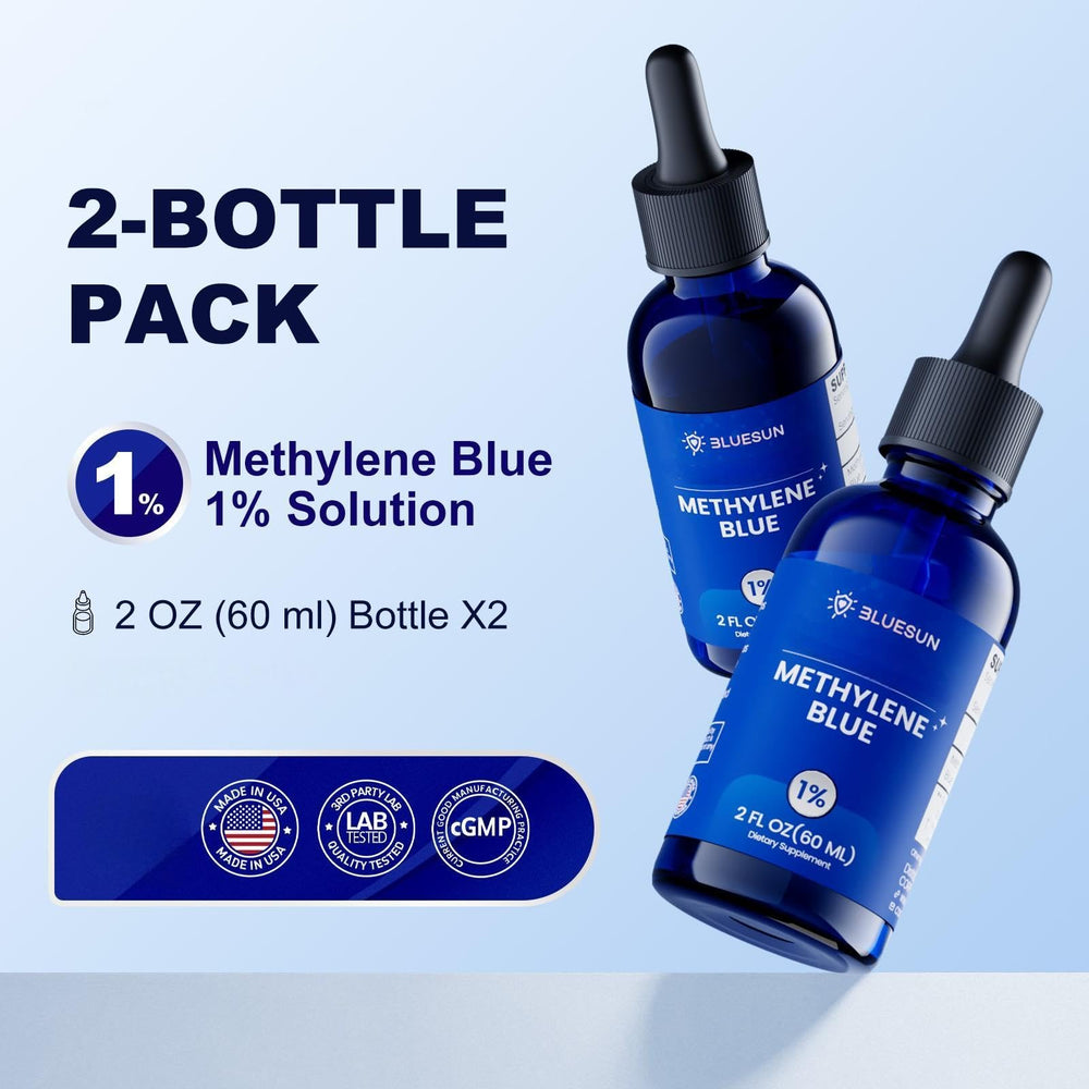 Illustration of 1% methylene blue liquid drops