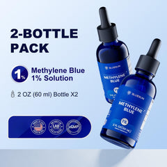 Illustration of 1% methylene blue liquid drops
