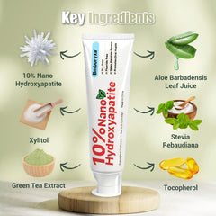 Toothpaste being applied to a toothbrush with a minty look
