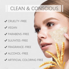 Bmrewax Rice Mask texture close-up reveals creamy exfoliant for dull skin.