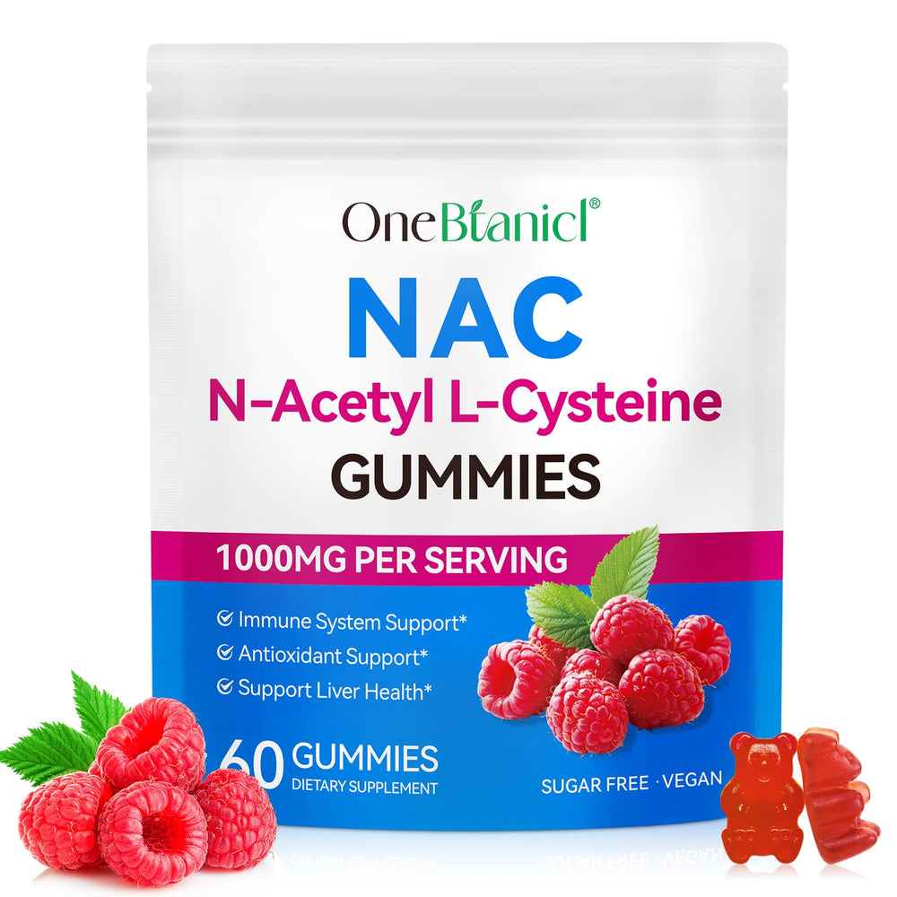 Front view of bnHUlMXw NAC Gummies 1000mg bottle