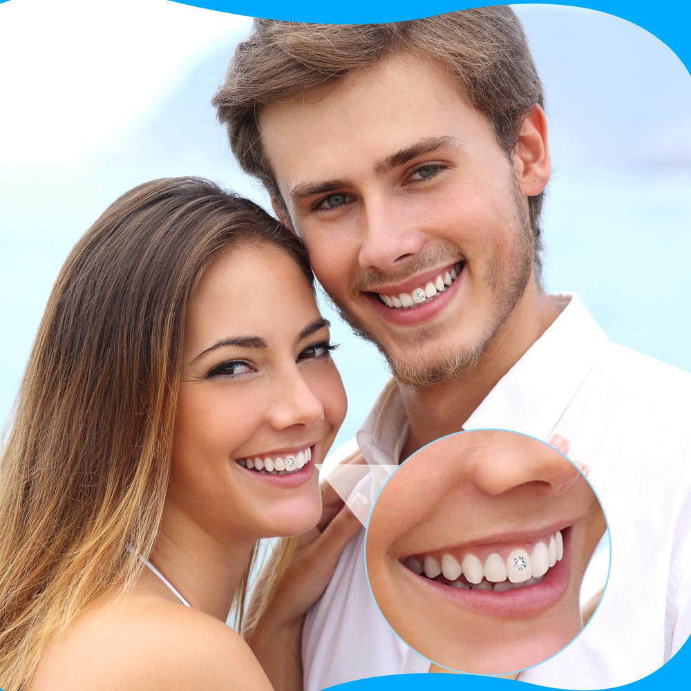 Teeth jewelry gems in two crystal styles