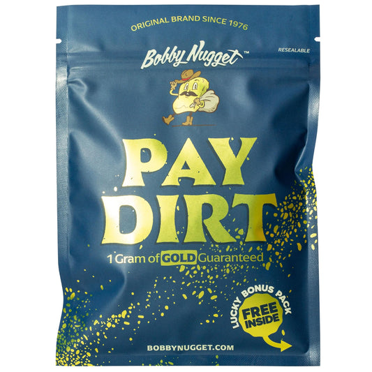 Bobby Nugget Gold Paydirt 1g bag with gold content visible