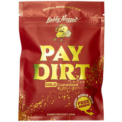 Bobby Nugget gold paydirt bag sealed for secure storage and spill-free pan prep.