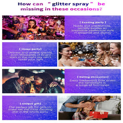 Body Glitter Spray waterproof shimmer endures rain or sweat.