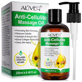 Anti-Cellulite Massage Oil bottle on clean background