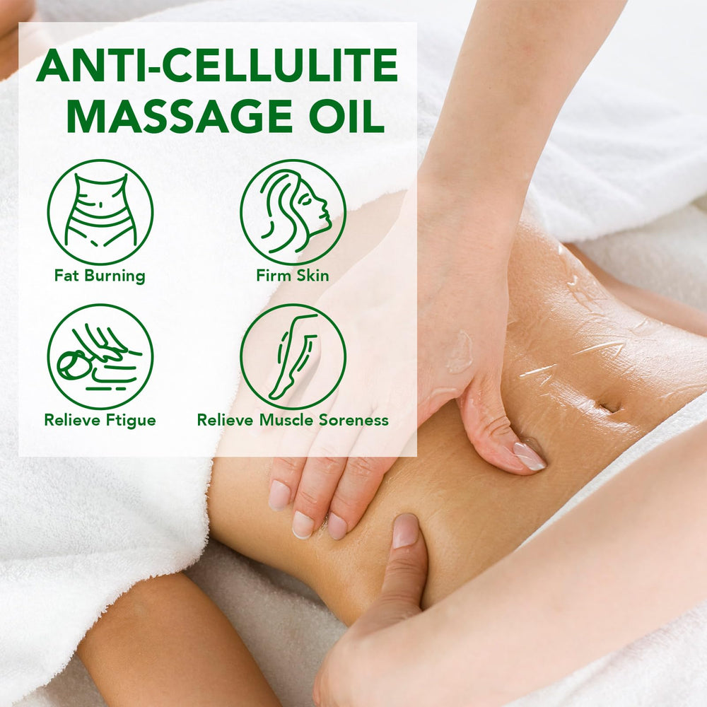 Spa setup with massage tools and bottle