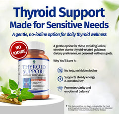 Back label with ingredients and directions for the iodine-free thyroid supplement