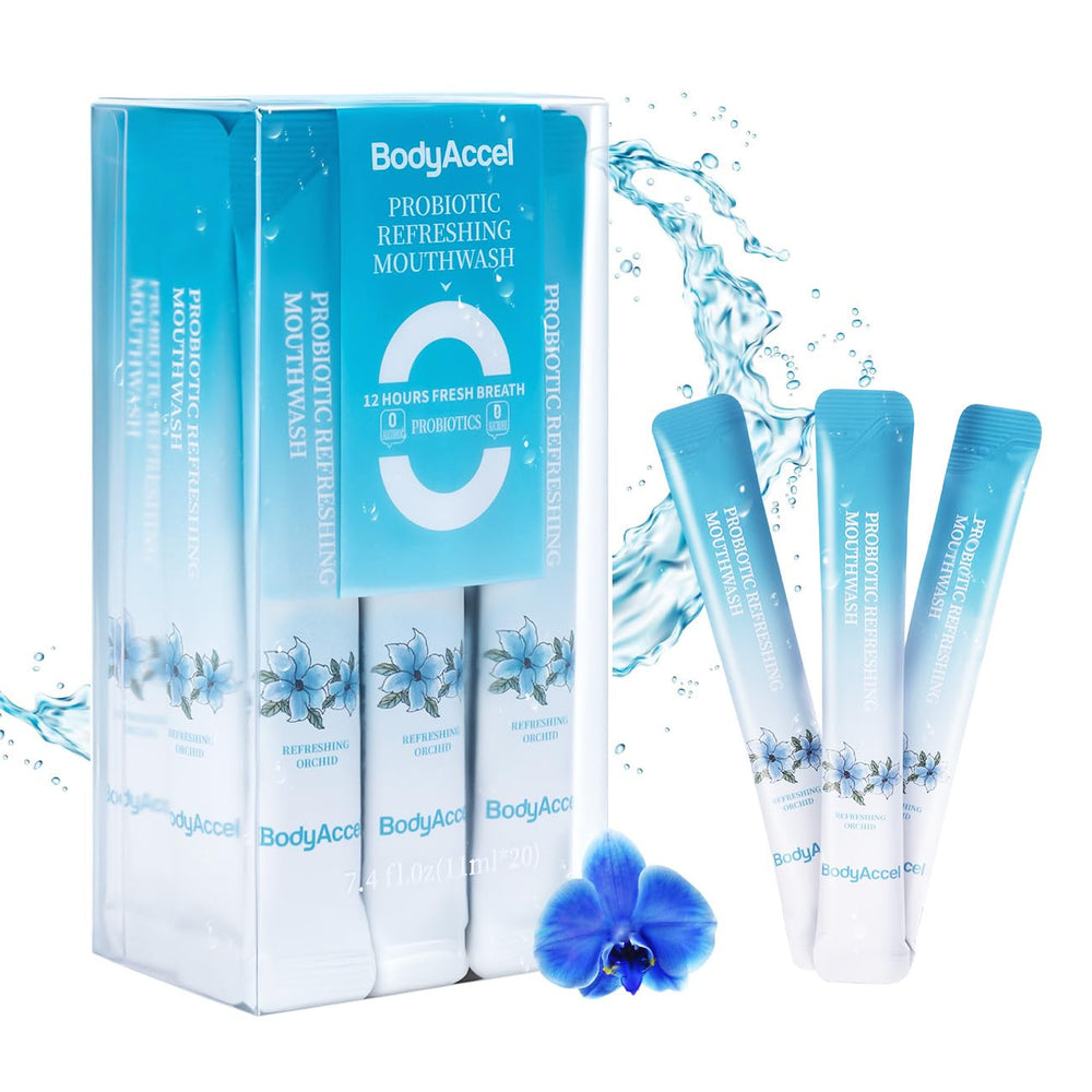 BodyAccel travel-size mouthwash packaging