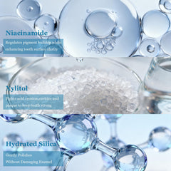 Toothpaste showing polishing particles for gentle cleaning