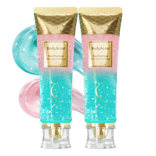 BodyAccel Niacinamide Toothpaste Peach 2-Pack front view