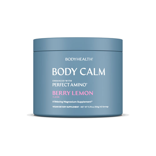BodyHealth Body Calm Berry Lemon magnesium supplement bottle with 40 servings
