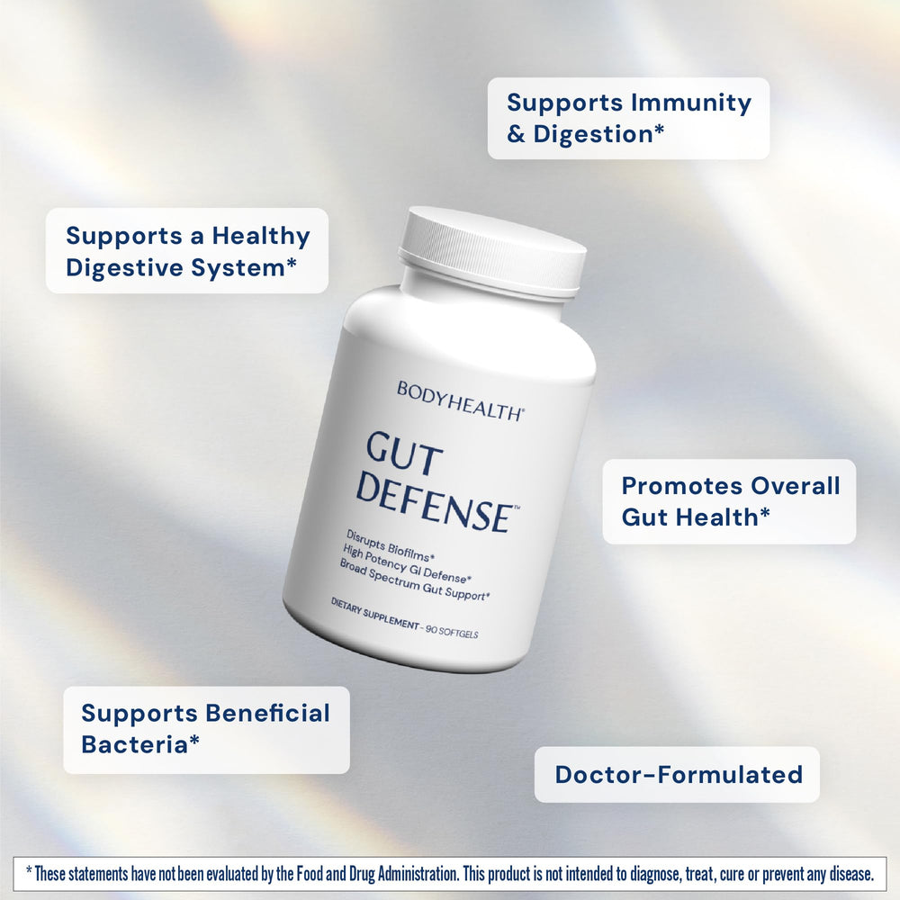 Digestive support concept with pills and herbs