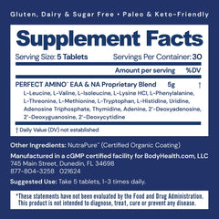 Close-up of PerfectAmino easy-to-swallow tablets