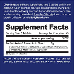 Close-up of essential amino acids including BCAAs and lysine