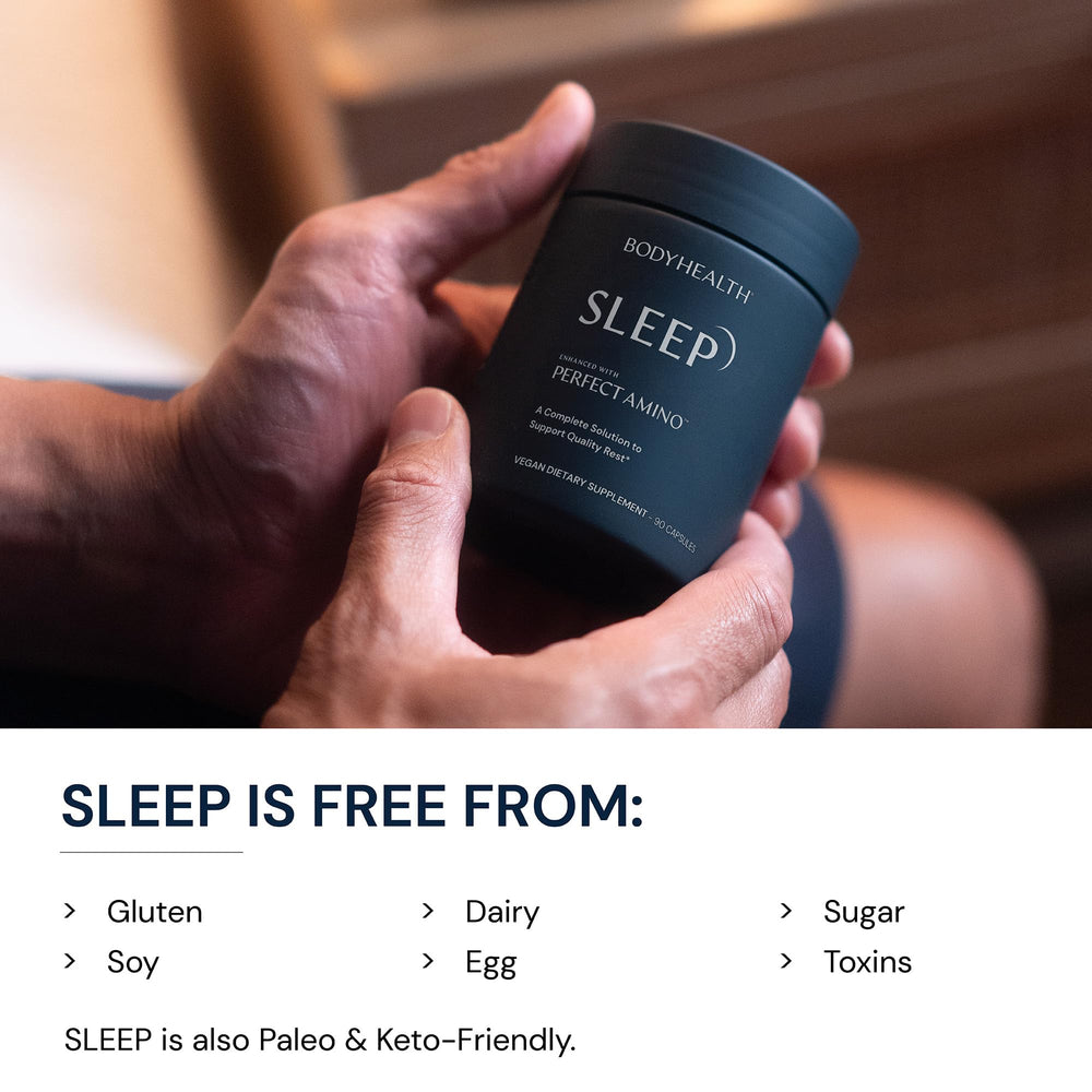 BodyHealth Sleep capsules arranged for a peaceful, restorative night.