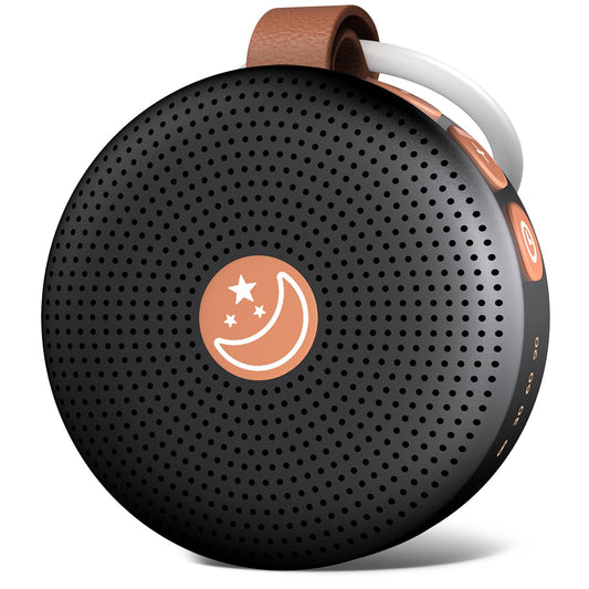 BodyHush mini sound machine compact size shown for travel sleep on the go