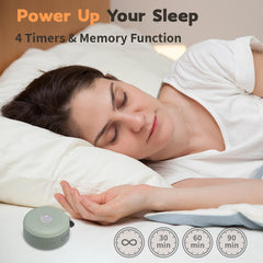 BodyHush mini sound machine sound library close-up displays 30 soothing options.