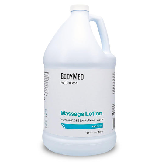 Front view of BodyMed Formulations Massage Lotion 1 gal bottle – fragrance-free