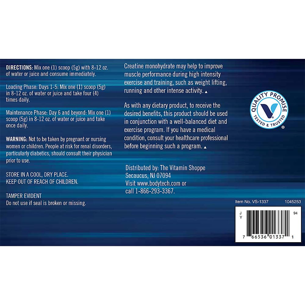 BodyTech Creatine Monohydrate mixed into a drink for daily use.