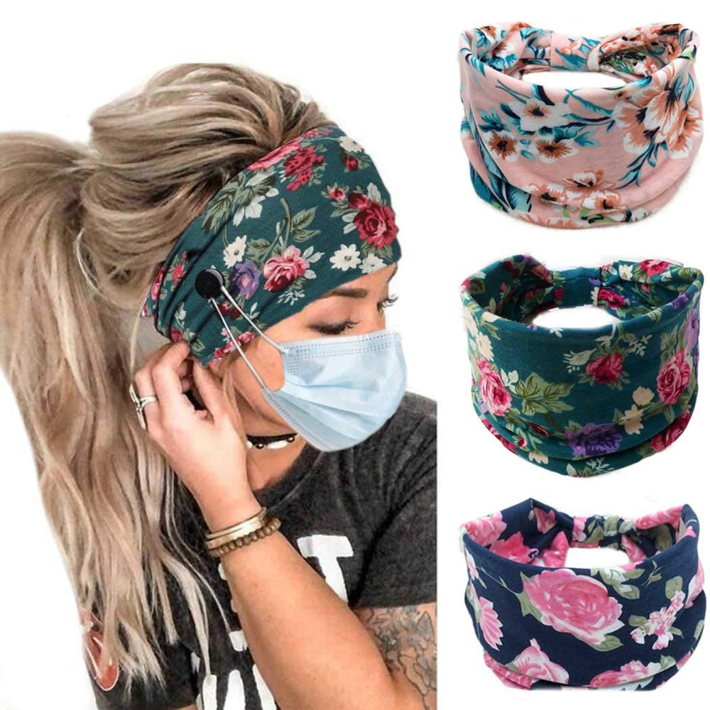 Bohend boho button headband front view shows stylish knot and all-day comfort