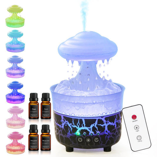 BOHOFAM Aroma Essential Oil Diffuser in black – front view