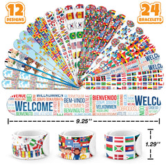 BOIKOKY globe-themed slap bracelets for colorful party favors