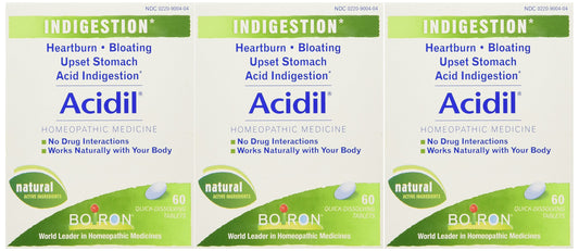 Boiron Acidil 60 tablets box – pack of 3