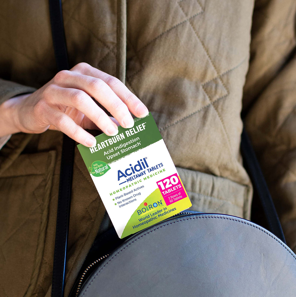 Boiron Acidil before meals use to potentially lessen heartburn triggers