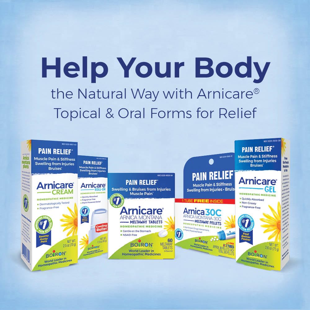 Boiron Arnicare Cream fragrance-free packaging highlights clean, scent-free comfort option.