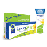 Boiron Arnicare Cream tube front shows fragrance-free topical relief for minor muscle discomfort.