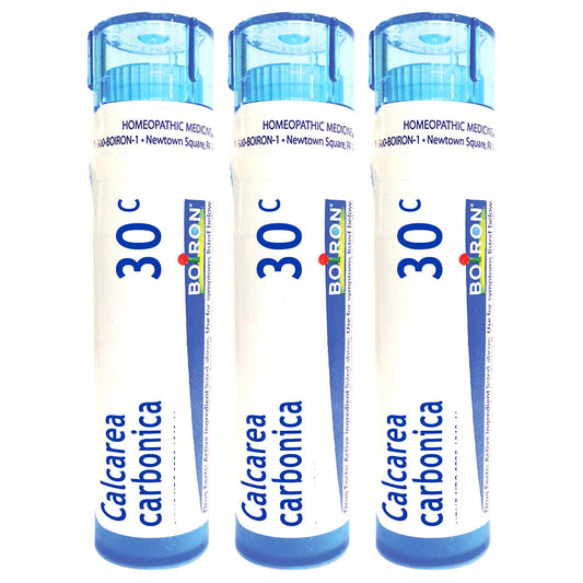 Boiron Calcarea Carbonica 30C cradle cap homeopathic medicine box and tubes