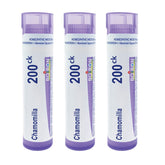 Front view of Boiron Chamomilla 200Ck pack of 3 with 240 pellets