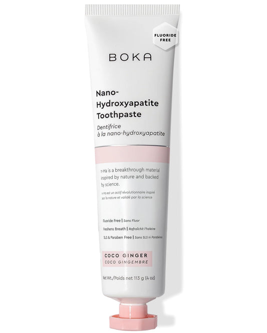 Boka fluoride-free toothpaste with nano-hydroxyapatite, Coco Ginger flavor, 4 oz – front view