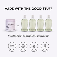 Hydroxyapatite mouthwash tablets fluoride-free label