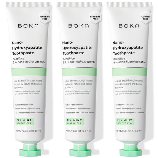 Boka nano-hydroxyapatite toothpaste Ela Mint 4 oz tube - 3 pack