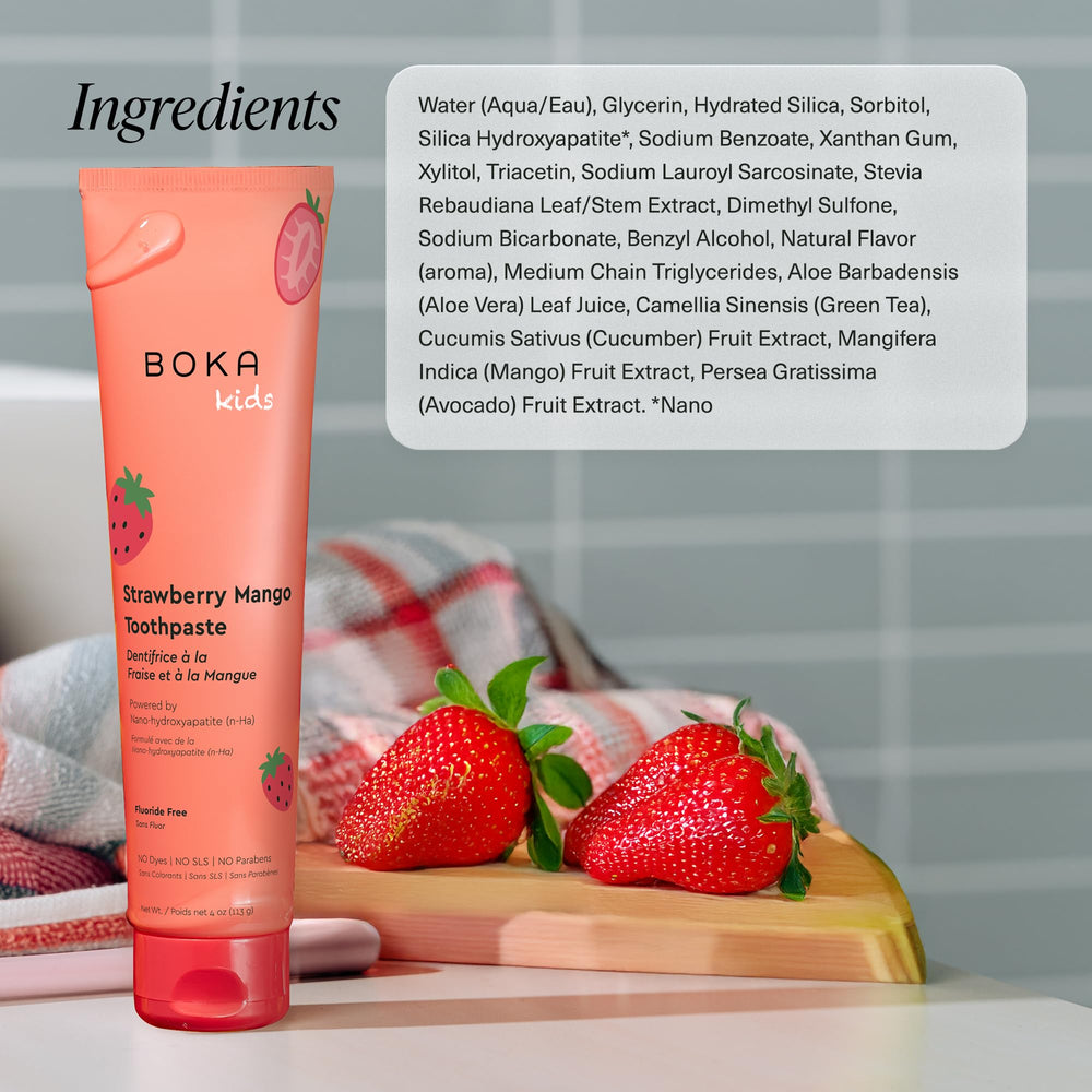 Gentle toothpaste for sensitive kids' teeth, fluoride-free