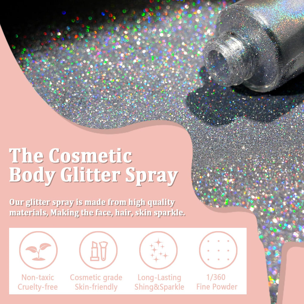 Boko glitter spray on hair adds subtle shimmer for dramatic looks