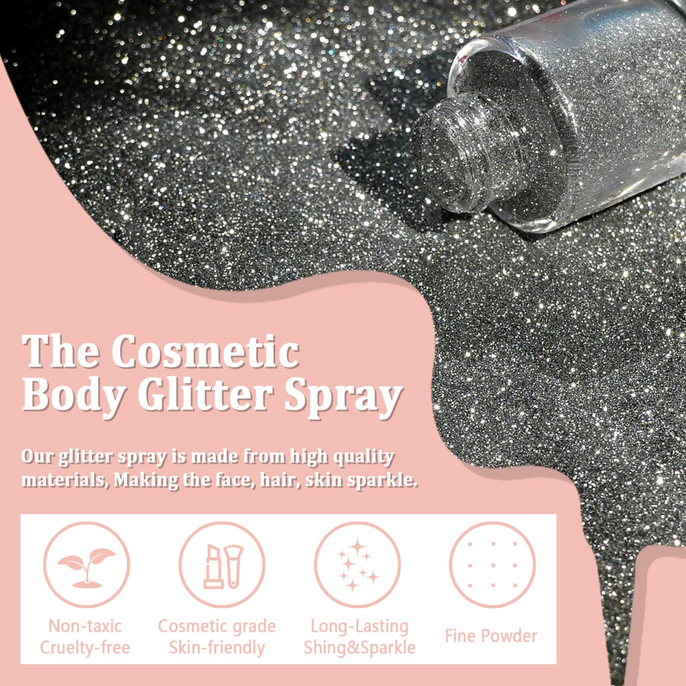Boko silver glitter on hair adds radiant sparkle under party lights