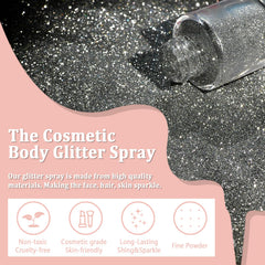Boko silver glitter on hair adds radiant sparkle under party lights